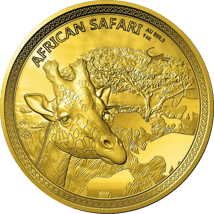 1 Unze Gold African Safari Giraffe 2018 (Auflage: 99 | Polierte Platte | Nr. 99)