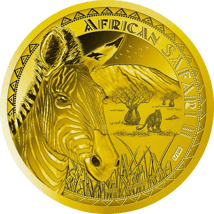 1 Unze Gold African Safari II Zebra 2022 PP (Auflage: 100 | Polierte Platte | Zertifikat Nr. 1)