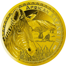 1 Unze Gold African Safari II Zebra 2022 PP (Auflage: 100)