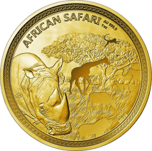 1 Unze Gold African Safari Nashorn 2018 PP (inkl. Holzbox & Zertifikat | Auflage: 99)