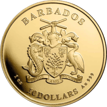 1 Unze Gold Barbados Oktopus 2022 (Auflage: 100)