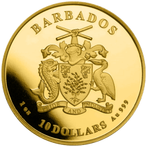 1 Unze Gold Barbados Seepferdchen 2023 (Auflage: 100 Stücke)