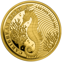 1 Unze Gold Barbados Seepferdchen 2023 (Auflage: 100 Stücke)