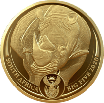 1 Unze Gold Big Five Nashorn 2020 PP (Auflage: 500 | 3. Motiv | im Etui)