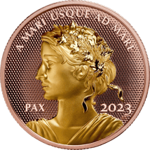 1 Unze Gold Peace Dollar 2023 PP (Auflage: 500 | Polierte Platte | mit Roségold veredelt)
