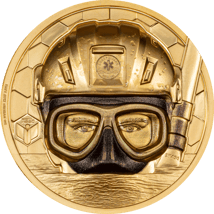 1 Unze Gold Real Heroes Coast Guard 2023 HR (Auflage: 199 | Ultra High Relief | Polierte Platte)