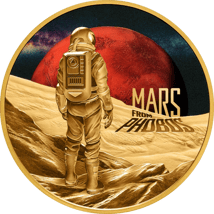 1 Unze Gold Mars From Phobos 2024 (Auflage: 99 | coloriert | Polierte Platte)