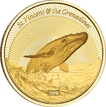 1 Unze Gold EC8 St. Vincent & The Grenadines - Humpback Whale 2023 (Auflage: 2.500 | Blisterkarte)