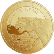 1 Unze Gold Giganten der Eiszeit - Höhlenlöwe 2022 (Auflage: 1.000 | Polierte Platte)