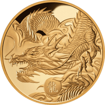 1 Unze Gold Jahr des Drachen 2024 (Auflage: 150 | Polierte Platte)