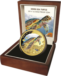 1 Unze Gold Grüne Meeresschildkröte 2014 (PP)