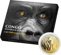 1 Unze Gold Kongo Silberrücken Gorilla 2021 (Auflage: 100)