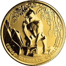 1 Unze Gold Kongo Silberrücken Gorilla 2021 (Auflage: 100)