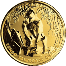 1 Unze Gold Kongo Silberrücken Gorilla 2021 (Auflage: 100)