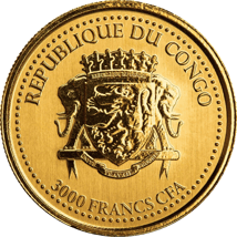 1 Unze Gold Kongo Silberrücken Gorilla 2022 (Auflage: 100)
