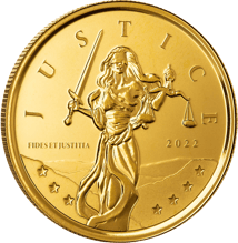 1 Unze Gold Lady Justice 2022 (Auflage: 2.000)