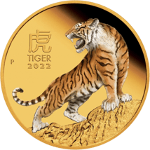 1 Unze Gold Lunar III Jahr des Tigers 2022 (Auflage: 188 | PP | coloriert)