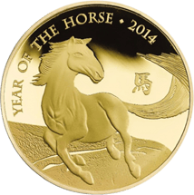 1 Unze Gold Lunar UK Pferd 2014