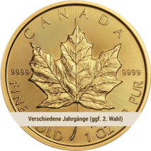 1 Unze Gold Maple Leaf (verschiedene Jahrgänge | ggf. 2. Wahl)