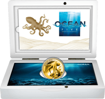 1 Unze Gold Ocean Five Oktopus 2023 PP (Auflage: 100 | Polierte Platte | Zertifikat Nr. 99)