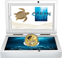 1 Unze Gold Ocean Five Schildkröte 2022 PP (Auflage: 100 | Polierte Platte | Zertifikat Nr. 99)