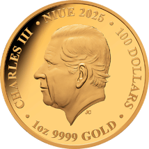 1 Unze Gold Winter Wolf Jahreszeiten 2025 (Auflage: 99 | Polierte Platte)