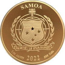 1 Unze Gold Samoa Aztekenkalender 2022 (Auflage: 100)
