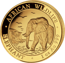 1 Unze Gold Somalia Elefant 2010