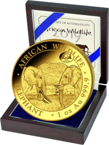 1 Unze Gold Somalia Elefant 2020 Motiv (Auflage: 100 | Privymark: ANA | Jahrgang: 2019)