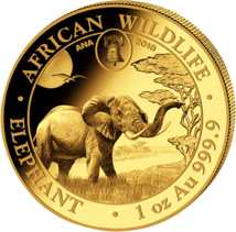 1 Unze Gold Somalia Elefant Motiv 2019 (Auflage: 100 | Privymark: ANA | Jahrgang: 2018)