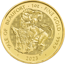 1 Unze Gold The Royal Tudor Beasts Yale of Beaufort 2023