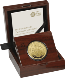 1 Unze Gold The Queen's Beasts Unicorn of Scotland 2017 PP (Auflage: 475 Münzen)