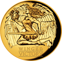 1 Unze Gold Winged Victory 2021 PP HR (Auflage: 250 | Polierte Platte | High Relief)