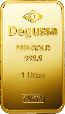 1 Unze Goldbarren Degussa