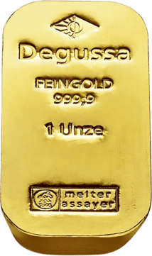 1 Unze Goldbarren Degussa (Sargform)