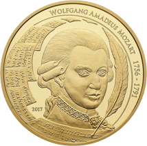 1 Unze Goldmünze Mozart 2017