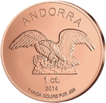 1 Unze Kupfer Andorra Eagle 2014