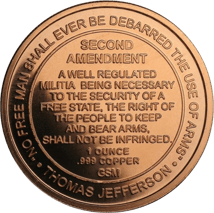 1 Unze Kupfermünze 2. Zusatzartikel der Verfassung der USA