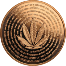1 Unze Kupfermünze Cannabis (Nature's Holiday)