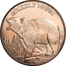 1 Unze Kupfermünze Grizzly Bär
