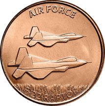 1 Unze Kupfermünze US Air Force F-22 Raptor