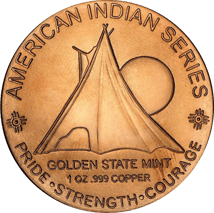 1 Unze Kupfermünze Indianerhäuptling