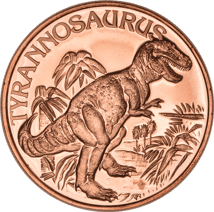 1 Unze Kupfermünze Urzeit Tyrannosaurus Rex