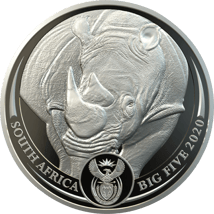 1 Unze Platin Big Five Nashorn 2020 PP (Auflage: 500 | 3.Motiv | Polierte Platte)