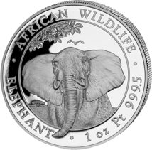 1 Unze Platin Somalia Elefant 2021 PP (Auflage: 30 | Polierte Platte)