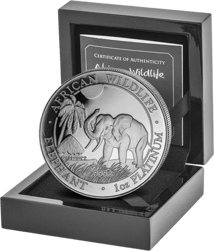 1 Unze Platinmünze Somalia Elefant 2017 (Auflage: 1.000 | im Etui)