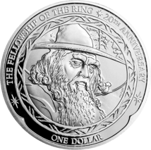 1 Unze Silber 20 Jahre Herr der Ringe Gandalf 2021 (Auflage: 10.000 | New Zealand)