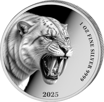 1 Unze Silber Ice Age Säbelzahntiger 2025 (Auflage: 5.000 | Polierte Platte)