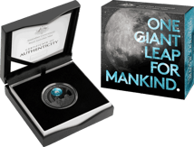 1 Unze Silber 50 Jahre Mondlandung 2019 PP (Auflage: 10.000 | Gewölbt | 1. Black-Nickel-Veredelung)