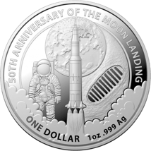 1 Unze Silber 50 Jahre Mondlandung (Auflage: 25.000)